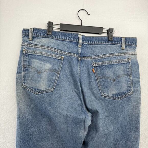 Vintage Levis 517 Jeans Mens 40x30 Fit 37x29 Whisker Faded Orange Tab Bootcut - Picture 9 of 13